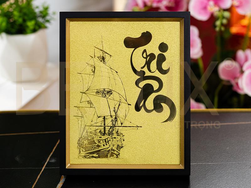 Ảnh Tranh Chữ Tri Ân Bằng Đồng Kt 25x20cm