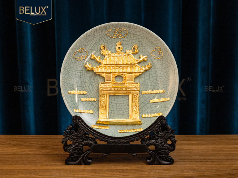 Ảnh Mặt đĩa Khuê Văn Các Dát Vàng 24k D20