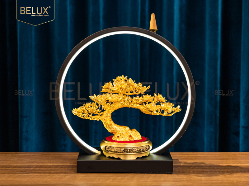 Ảnh Mai Khai Lộc mạ vàng 24k 30x13x31cm