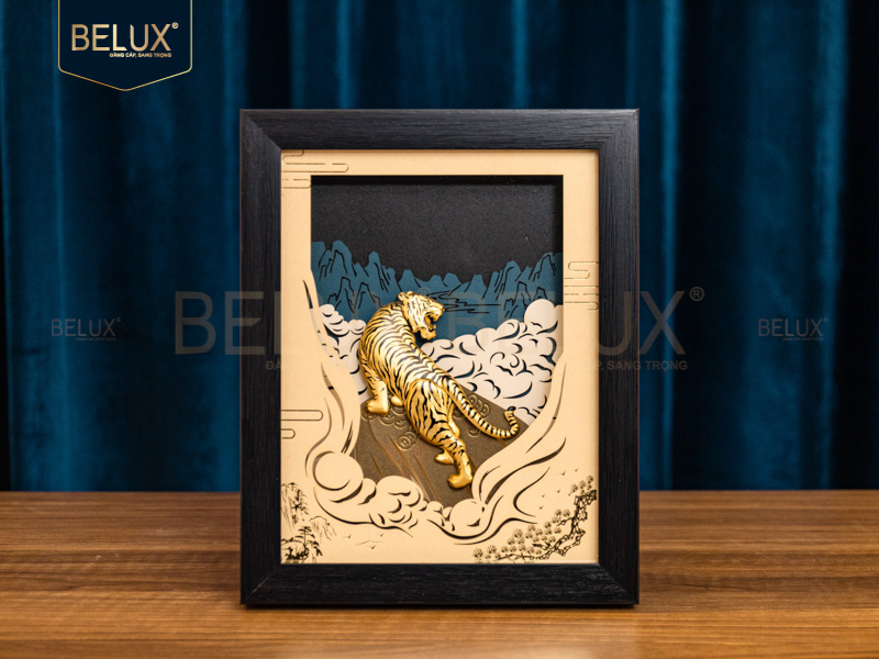 Ảnh Tranh Hổ dát vàng 24k 25x20cm
