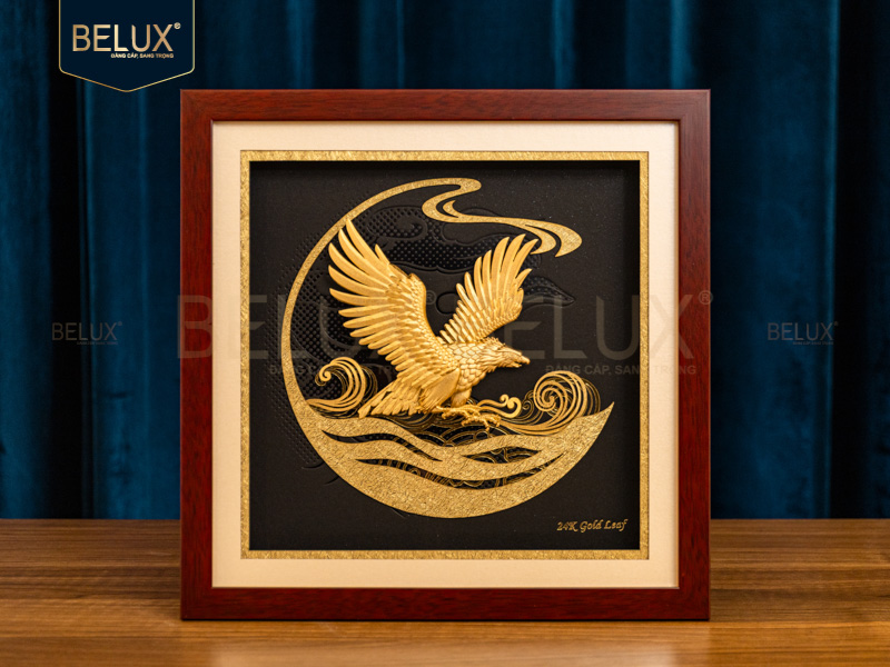 Ảnh Tranh Đại Bàng Dát Vàng 24k 30x30cm