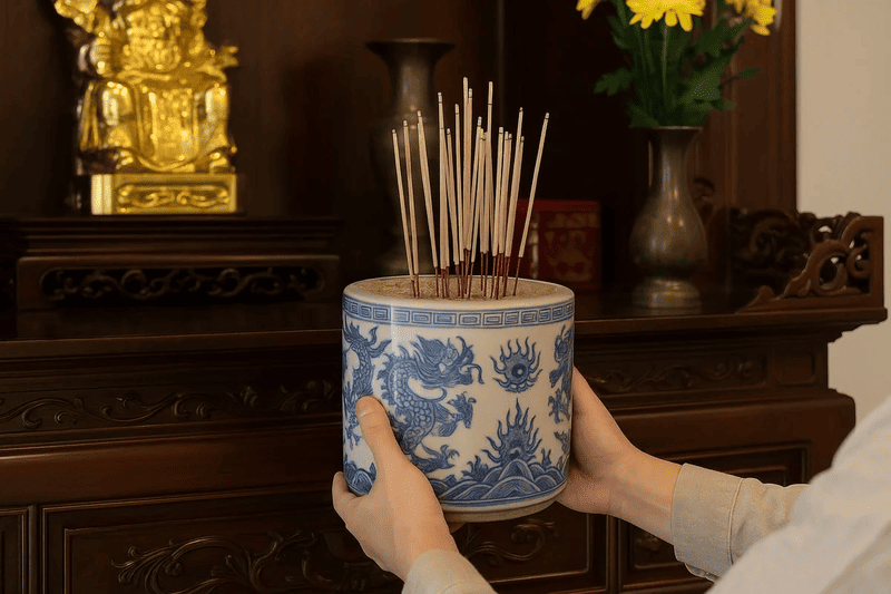Bát hương là cầu nối thiêng liêng giữa thế giới hữu hình và vô hình