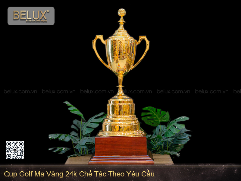 Ảnh Cup Golf Bằng Đồng Mạ Vàng 24k