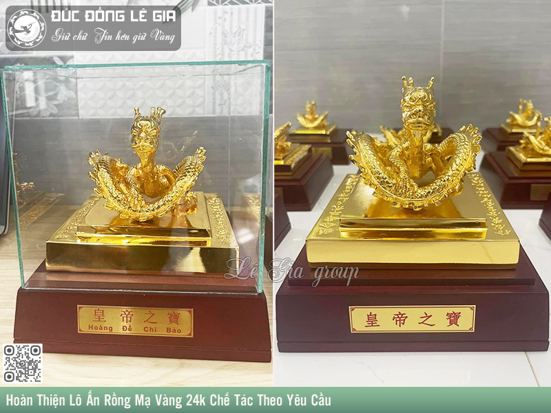 Ấn rồng mạ vàng 24k là biểu tượng đại diện của quyền uy