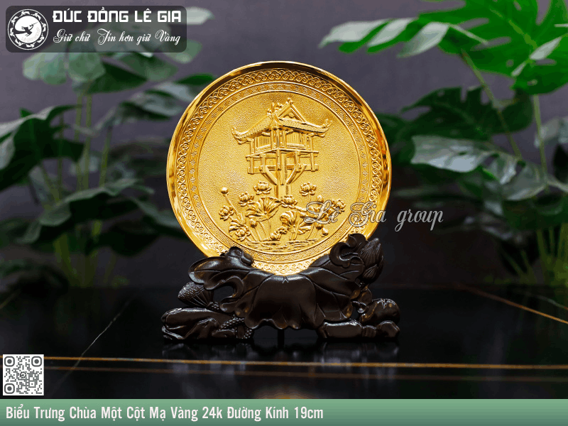 Biểu trưng chùa một cột mạ vàng