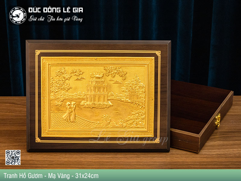 Bức tranh tái hiện khung cảnh nên thơ của hồ Hoàn Kiếm