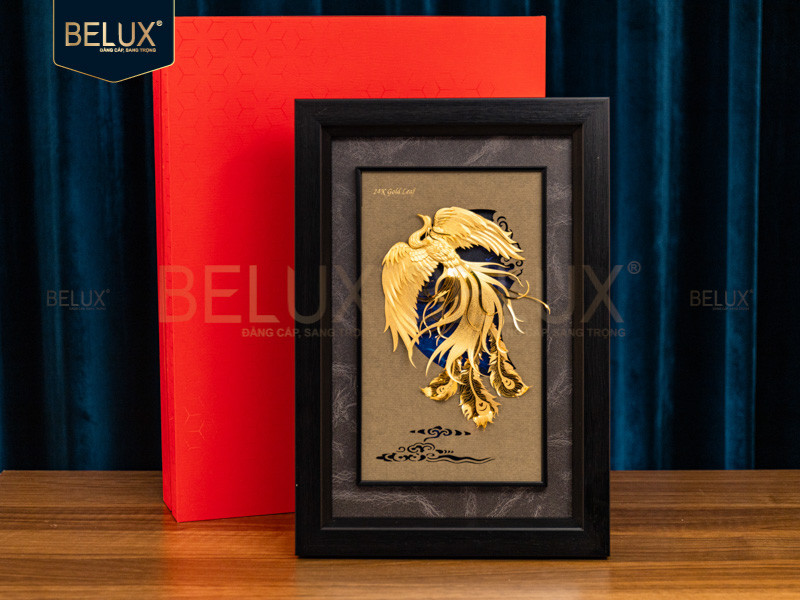 Ảnh Tranh Phượng Hoàng Mạ Vàng 24k 24×35 cm