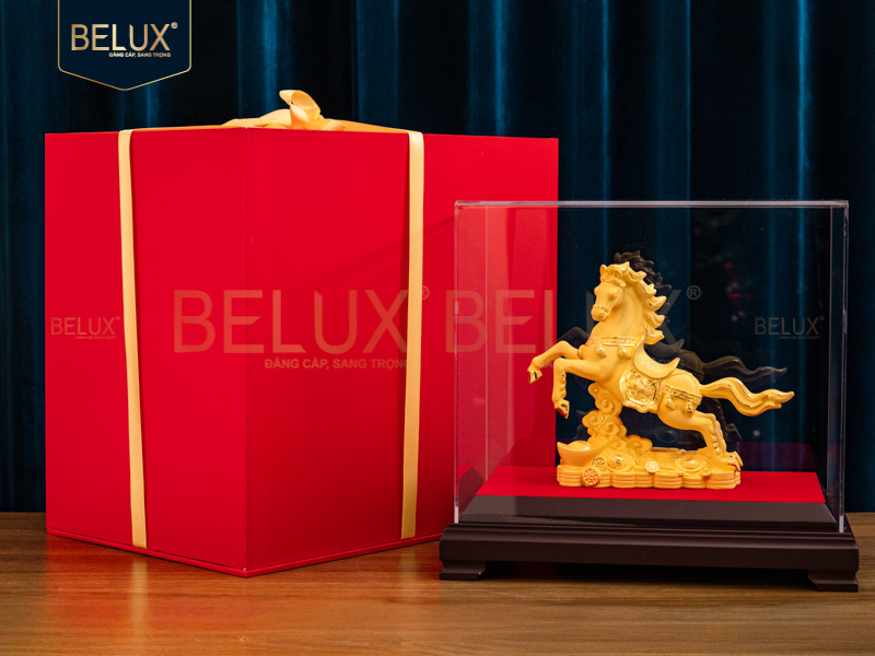 Ảnh Tượng Ngựa Tài Lộc vàng cát 20x7x17cm