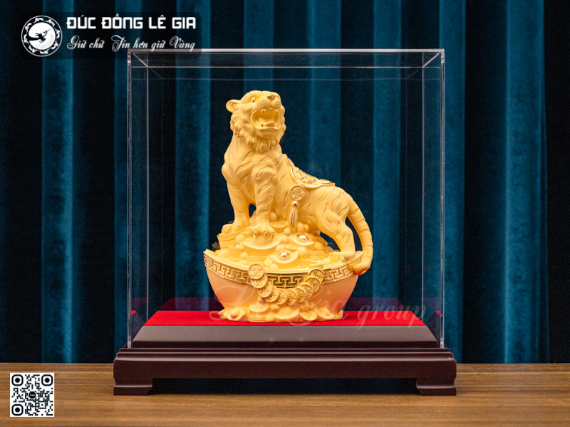 Tượng Hổ tài lộc Mạ Vàng