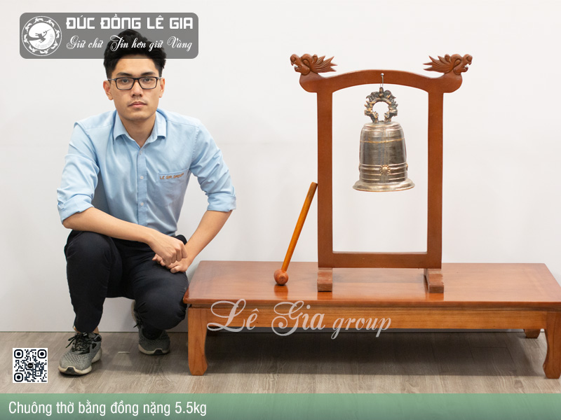 Chuông thờ bằng đồng 5.5 kg