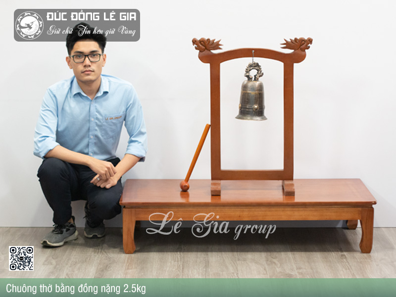 Chuông thờ bằng đồng 2.5 kg