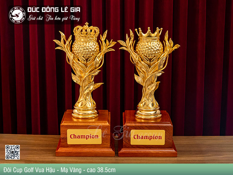 Cup Golf Vua Hậu - Mạ Vàng - cao 50cm
