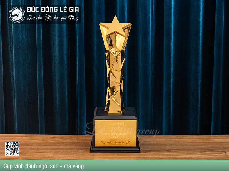 Cup vinh danh ngôi sao - mạ vàng 24k