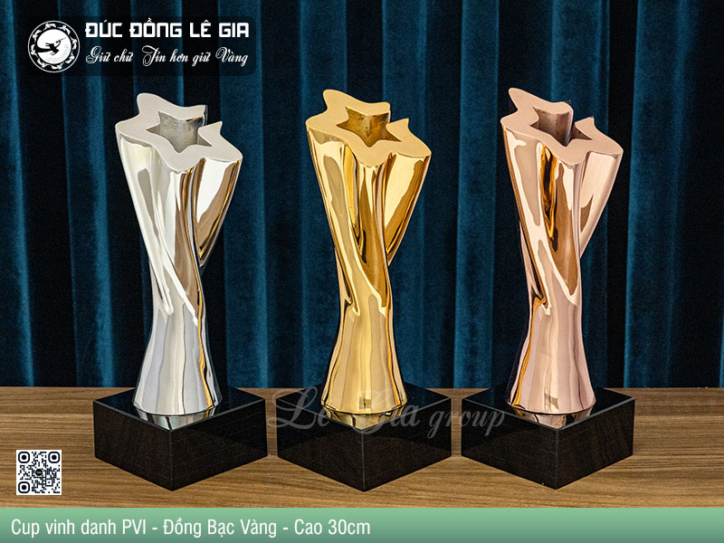 Bộ Cup vinh danh PVI - Đồng Bạc Vàng - Cao 30