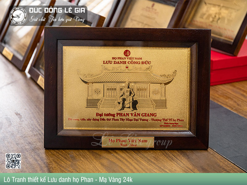 Hoàn Thiện Lô Tranh Lưu danh họ Phan - Mạ Vàng 24k