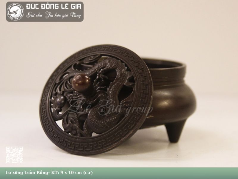 Lư xông trầm Rồng bằng đồng- LT15