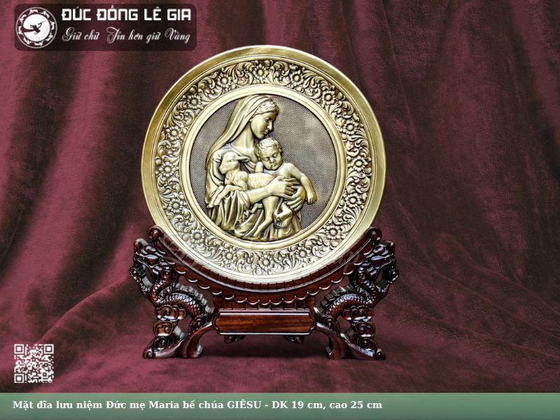 Mặt đĩa lưu niệm Đức mẹ bế chúa GIÊSU