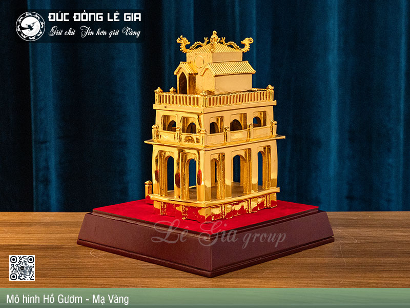 Ảnh Mô Hình Tháp Rùa mạ vàng 24k cao 20cm