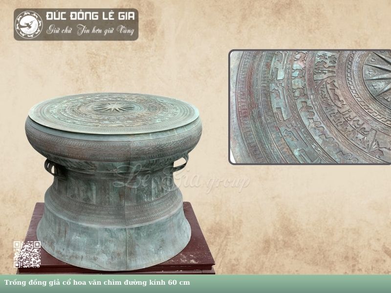 Ảnh Quả trống đồng giả cổ cỡ lớn D60