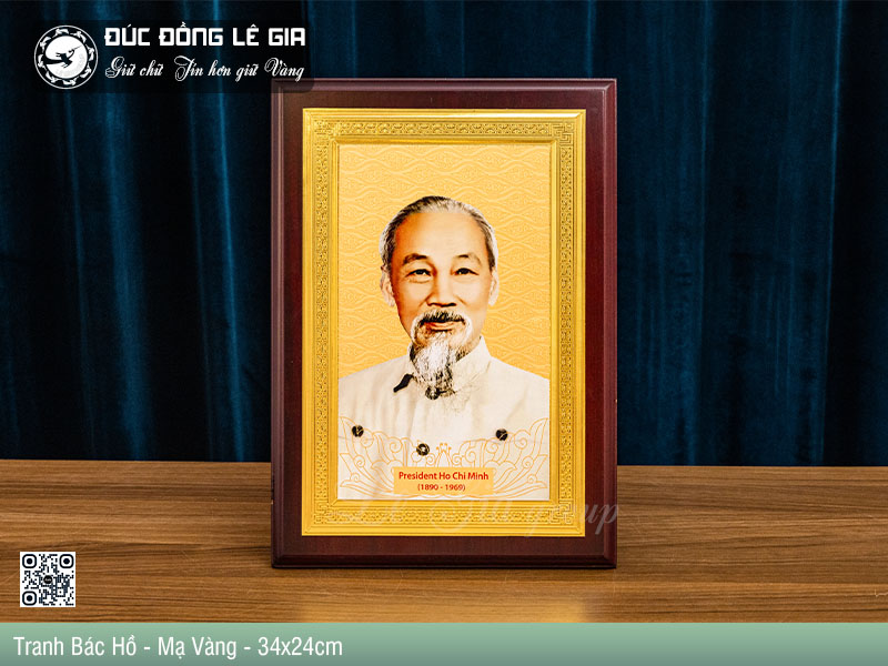 Ảnh Tranh Bác Hồ Bằng Đồng Chế Tác Theo Yêu Cầu - BH24