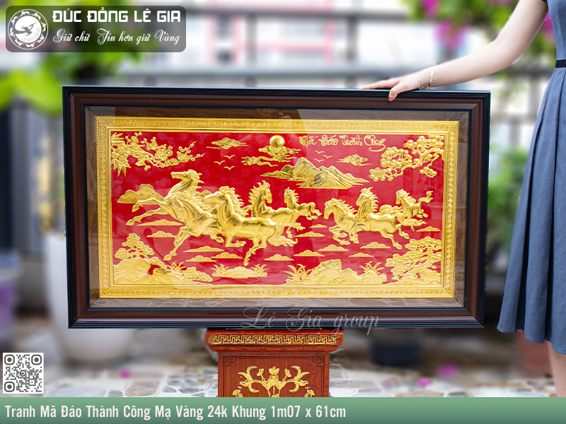 Ảnh Tranh Mã Đáo Thành Công Mạ Vàng 24k Khung 1m07 x 61cm