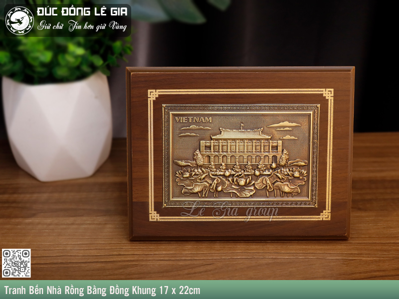 Ảnh Tranh Bến Nhà Rồng Bằng Đồng Khung 17 x 22cm