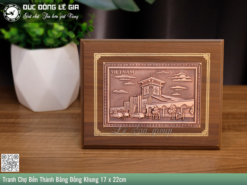 Ảnh Tranh Chợ Bến Thành Bằng Đồng Đỏ