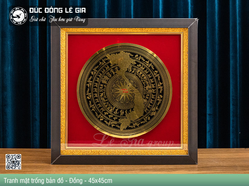 Tranh mặt trống bản đồ Việt Nam (45x45)– Biểu tượng tự hào dân tộc trong không gian sống hiện đại