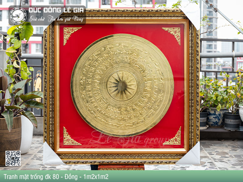 Tranh mặt trống đk 80 - Đồng - 1m2x1m2