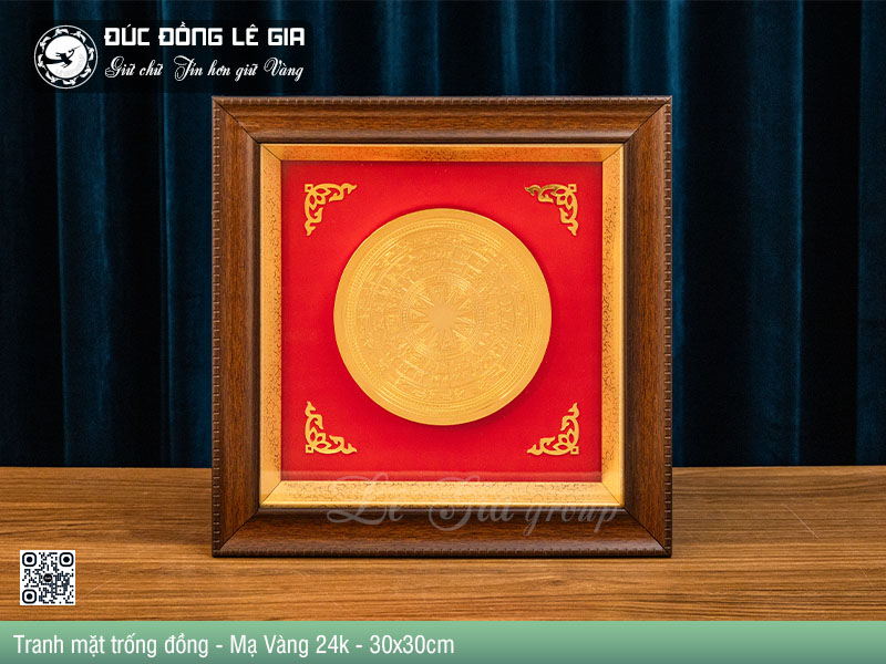 Ảnh Tranh Mặt Trống Mạ Vàng 24k Khung 30 x 30cm