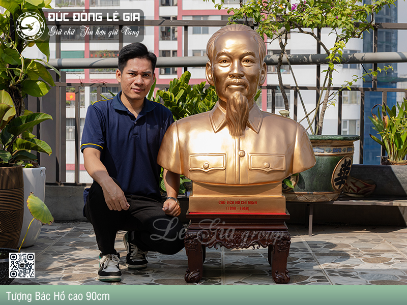 Tượng Chân Dung Bác Hồ Bằng Đồng Cao 90cm