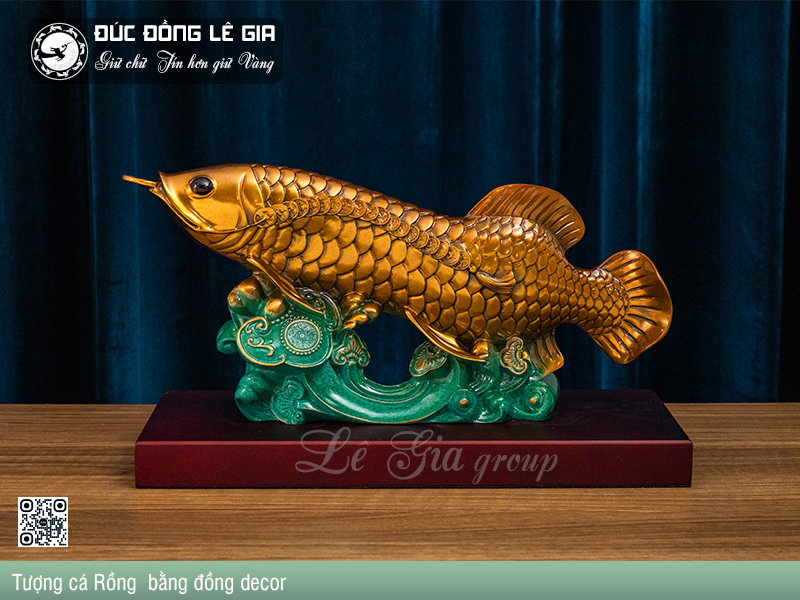 Tượng cá Rồng  bằng đồng decor
