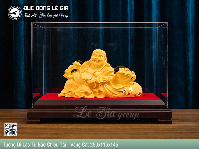 Tượng Di Lặc Tụ Bảo Chiêu Tài Mạ Vàng Cát