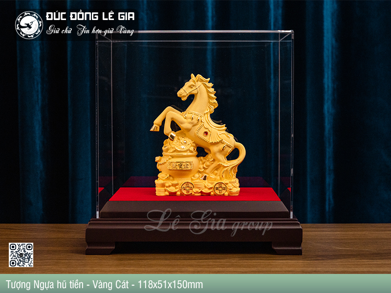 Ảnh Tượng Ngựa Đế Tiền Hũ Vàng Mạ Vàng Cát