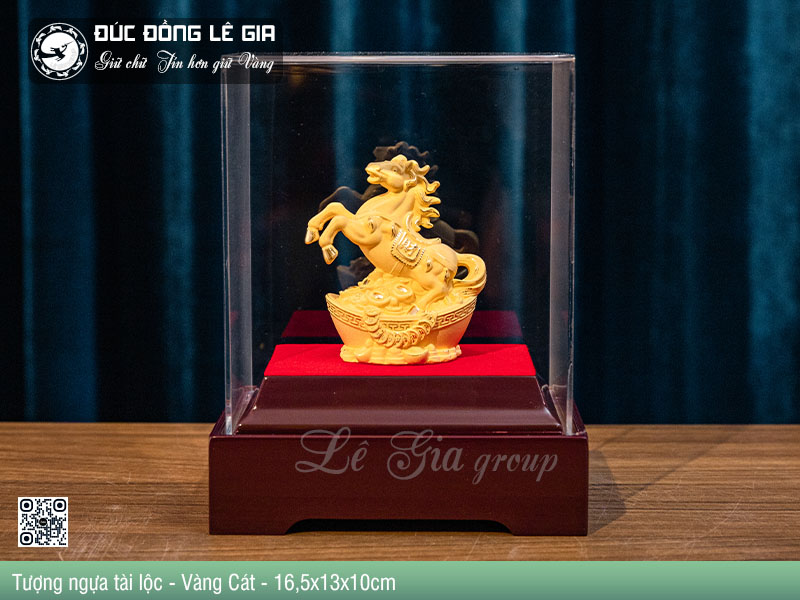 Tượng ngựa tài lộc Mạ Vàng - 16,5x13x10
