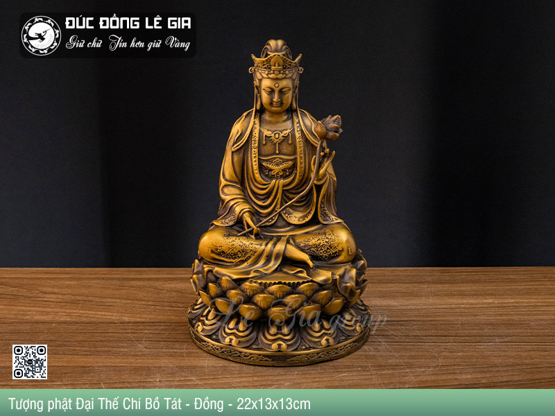 Tượng phật Đại Thế Chí Bồ Tát - Đồng - 22x13x13