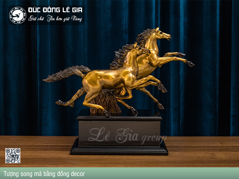 Tượng Ngựa - Tam Tài Thịnh Vượng bằng đồng decor