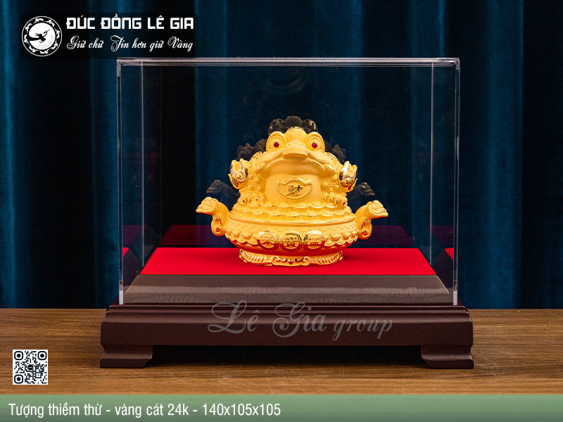 Tượng thiềm thừ mạ vàng cát 24k