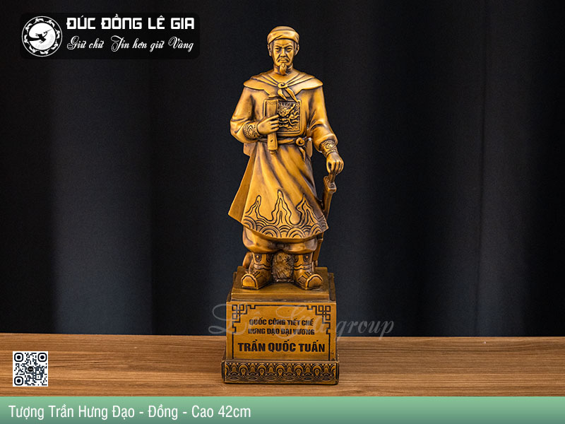 Tượng Trần Hưng Đạo Bằng Đồng - Cao 42cm