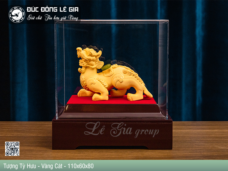 Tượng Tỳ Hưu Bằng Đồng Mạ Vàng Cát