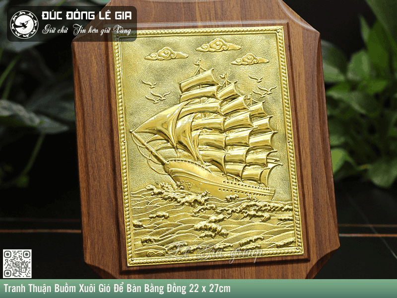  Tranh đồng Thuận buồm xuôi gió cỡ nhỏ Lê Gia