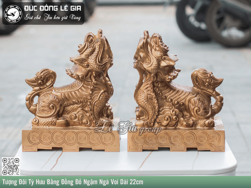 Tỳ Hưu phong thủy bằng đồng vỏ đạn Lê Gia