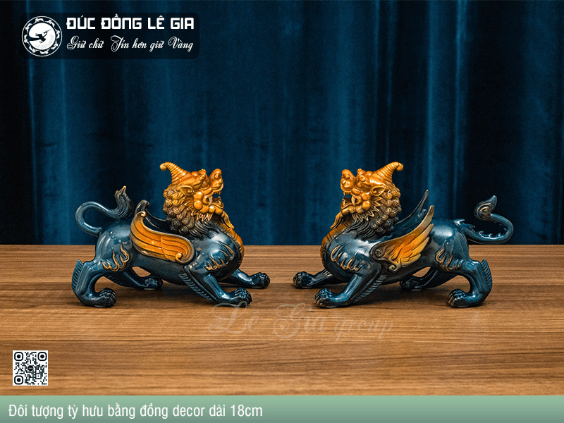 Tượng Tỳ Hưu đúc đồng cát tút chiêu tài