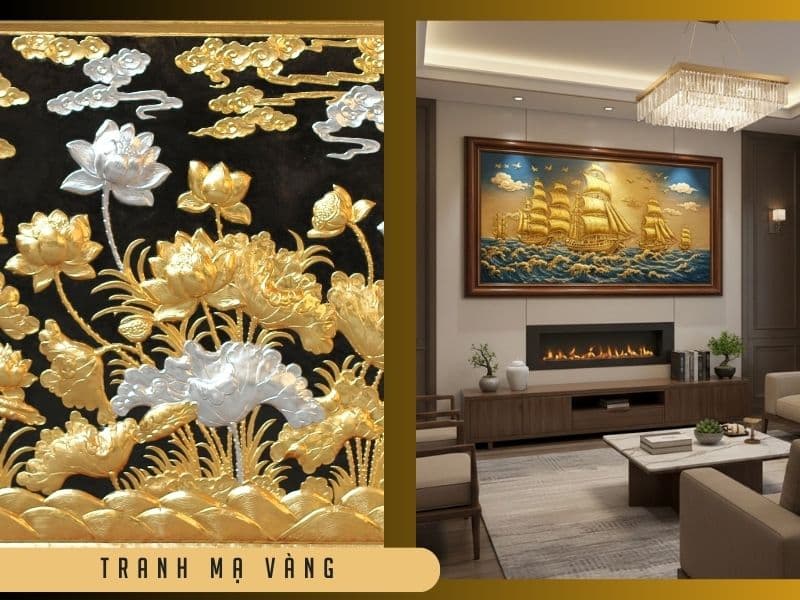 Tranh mạ vàng 24k – Tuyệt phẩm nghệ thuật nâng tầm không gian và vị thế gia chủ