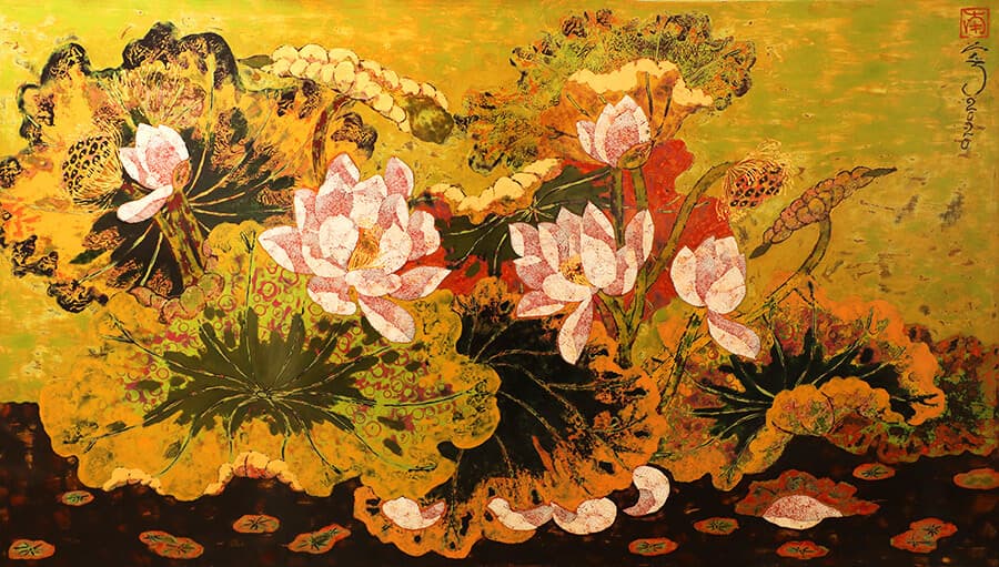 tranh-son-mai-hoa-sen