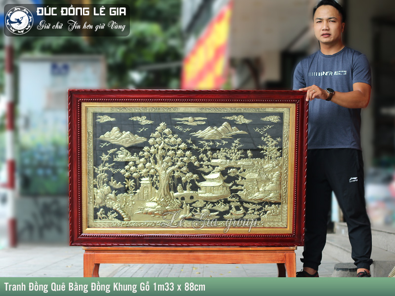 Tranh Phong Cảnh Đồng Quê mô tả cảnh làng quê Việt Nam thanh bình