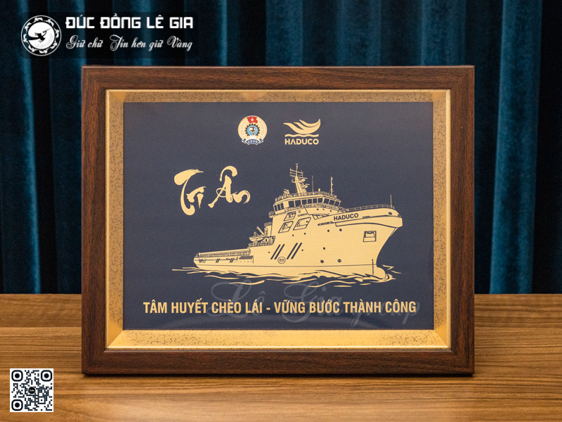 Tranh tri ân HADUCO thiết kế theo yêu cầu - Đồng - 32x25cm 