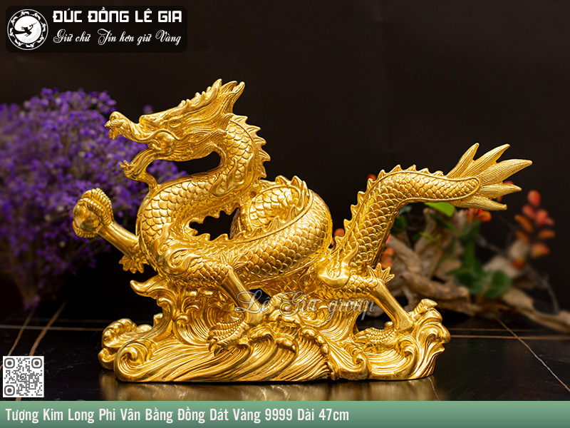 Tượng rồng phong thủy mạ vàng sẽ mang lại sự may mắn
