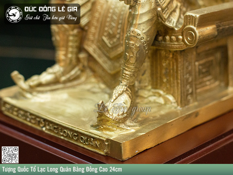 Tượng Quốc Tổ Lạc Long Quân Bằng Đồng Cao 24cm