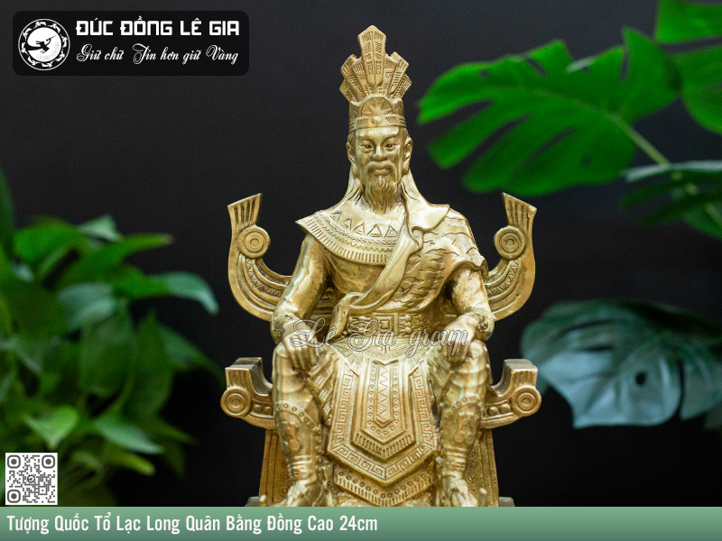 Tượng Quốc Tổ Lạc Long Quân Bằng Đồng Cao 24cm